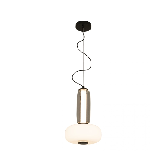 23084 PENDANT LED LIGHT 23W 3000K METAL-SMOKED & OPAL GLASS , BLACK Zambelis Lights
