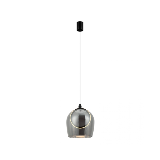 23078 PENDANT LED LIGHT 6W 3000K METAL-SILICON-GLASS,BLACK-SMOKED GREY Zambelis Lights