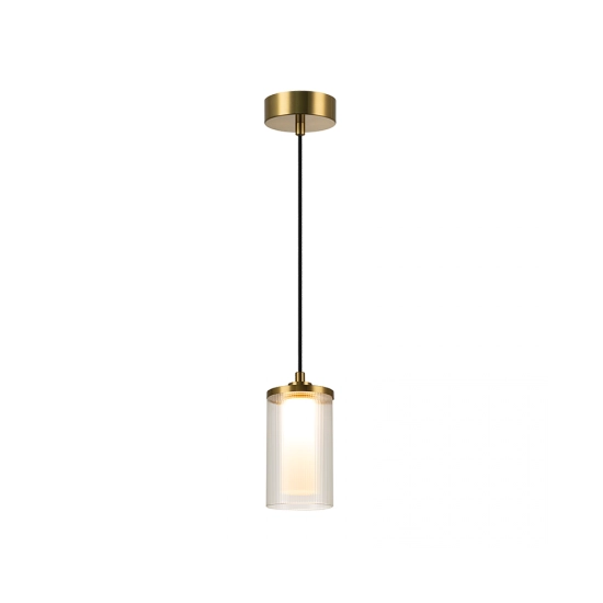 23018 PENDANT LED LIGHT 9W 3000K METAL-GLASS GOLD Zambelis Lights
