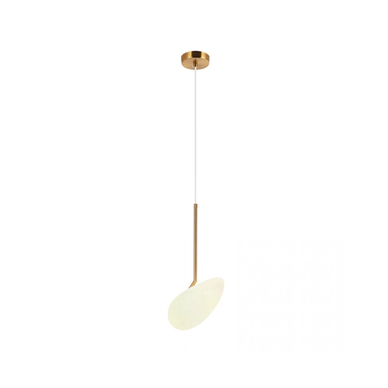 20255 LED PENDANT LIGHT 5W 3000K MATT OPAL WHITE GLASS BRASS METAL Zambelis Lights