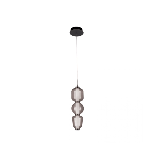 23269 PENDANT LED LIGHT 12W 3000K METAL-ACRYLIC-GLASS,BLACK-SMOKED GREY Zambelis Lights