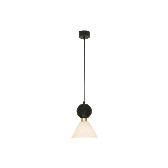 23240 PENDANT LAMP E14 MAX 15W BLACK MARBLE - BRASS Zambelis Lights