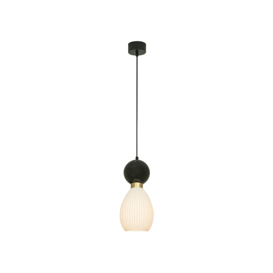 23239 PENDANT LAMP E14 MAX 15W BLACK MARBLE - BRASS Zambelis Lights