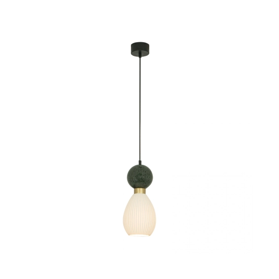 23237 PENDANT LAMP E14 MAX 15W GREEN MARBLE - BRASS Zambelis Lights
