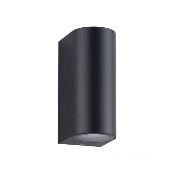 E307 OUTDOOR WALL LIGHT 2XGU10 ABS BLACK IP54 Zambelis Lights