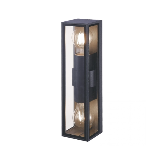 E296 OUTDOOR WALL LIGHT 2XE27 ALUMINUM GRAPHITE IP54 Zambelis Lights