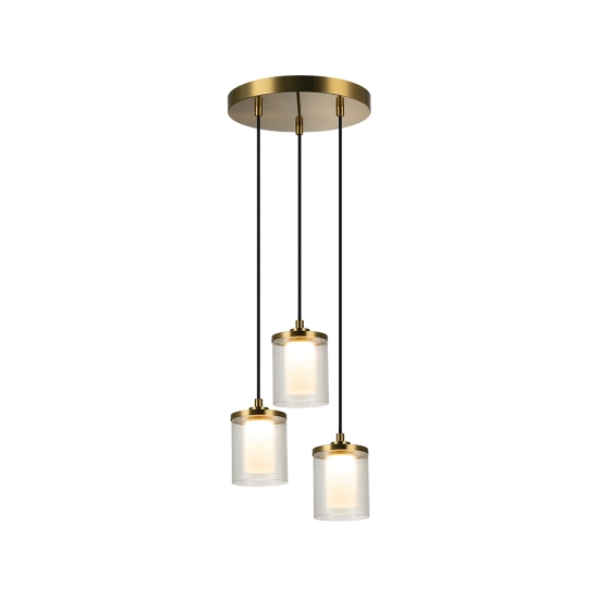 23021 PENDANT LED LIGHT 20W 3000K METAL-GLASS GOLD Zambelis Lights