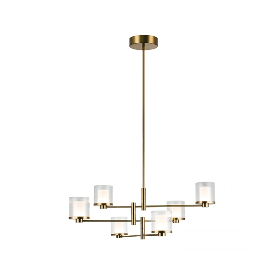 23019 PENDANT LED LIGHT 42W 3000K METAL-GLASS GOLD Zambelis Lights