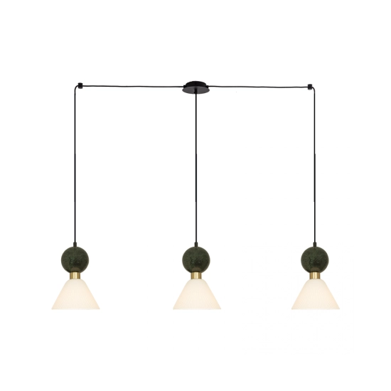 23248 PENDANT LIGHTS 3XE14 MAX 15W GREEN MARBLE - BRASS Zambelis Lights