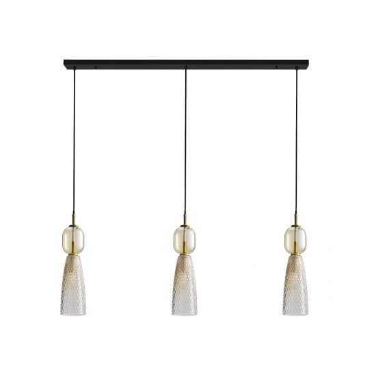 23009 LINE LIGHT 3XE14 MAX 40W GLASS ANTIQUE BRASS Zambelis Lights