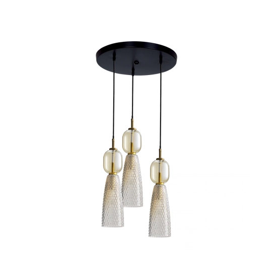 23010 PENDANT LIGHT 3XE14 MAX 40W GLASS ANTIQUE BRASS Zambelis Lights