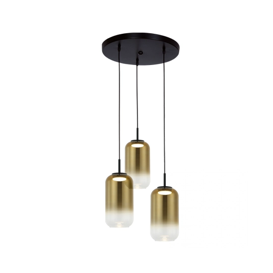 23231 PENDANT LED LIGHT 3X12W 3000K GLASS BLACK-GOLD Zambelis Lights