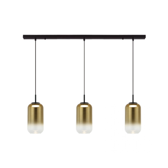 23232 LINE LED LIGHT 3X12W 3000K GLASS BLACK-GOLD Zambelis Lights