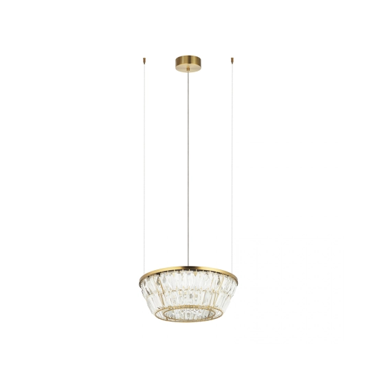 23045 PENDANT LED LIGHT 27W 3000K METAL-CRYSTAL ANTIQUE BRASS Zambelis Lights