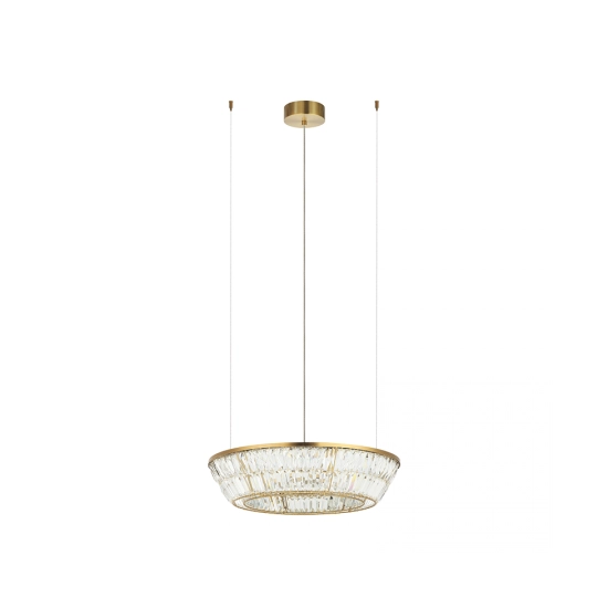23046 PENDANT LED LIGHT 38W 3000K METAL-CRYSTAL ANTIQUE BRASS Zambelis Lights