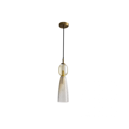 23008 PENDANT LIGHT E14 MAX 40W METAL-GLASS ANTIQUE BRASS Zambelis Lights