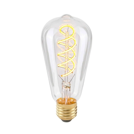 Żarówka retro LED E27 4W 2200K ST64 Spiral Clear 801501 ST64 ITALUX - zdjęcie produktu