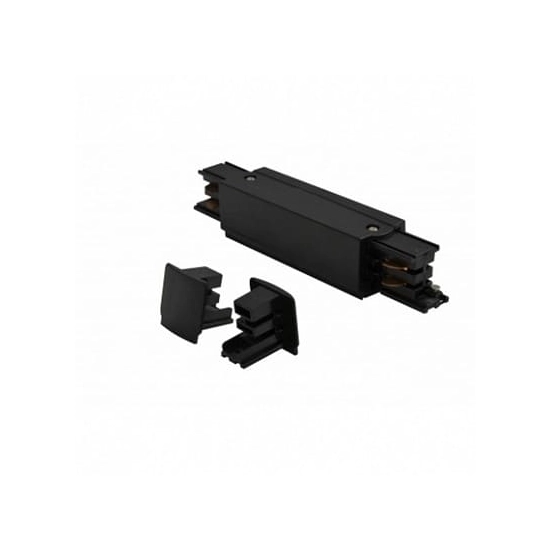 Zasilanie środkowe i zaślepka do szyny montażowej Line power + 2x End Cap (black) AZ2977 AZZARDO