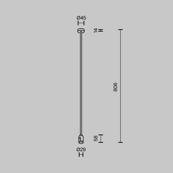 Mocowanie sufitowe Long pojedyncze 760 mm Flarity TRA159C-SL1-BS Maytoni - zdjęcie dodatkowe 3