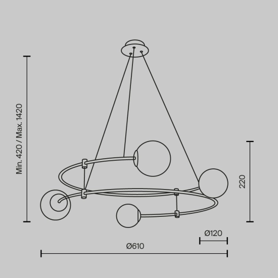 Lampa wisząca Pendant Lamp Balance MOD317PL-04G Maytoni - zdjęcie dodatkowe 7