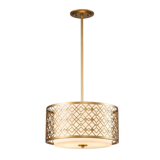 Średnia lampa wisząca Ziggy – 2 źródła światła – Lakierowane złoto ZIGGY-2P-M-LG Elstead Lighting