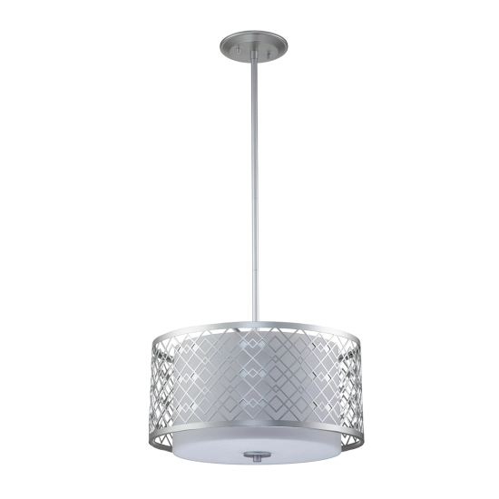 Średnia lampa wisząca Ziggy – 2 źródła światła – Lakierowane srebro ZIGGY-2P-M-LS Elstead Lighting