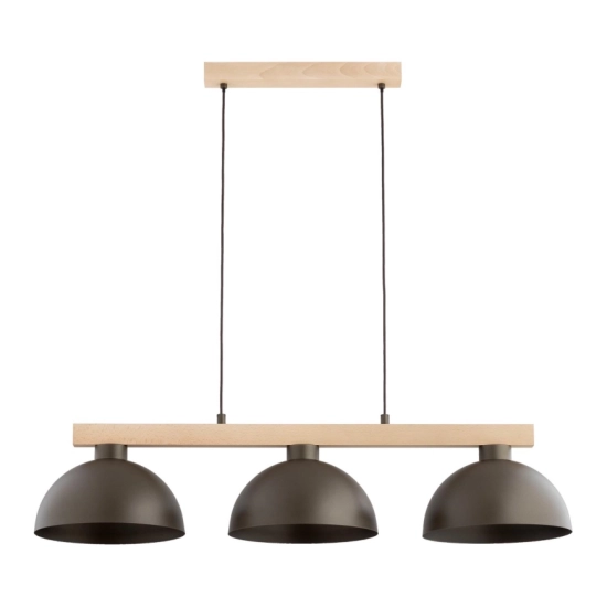 Lampa wisząca VERTA PRO 3xE27 brązowy jasne drewno 62625 ALFA