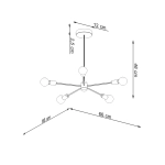 Żyrandol LANGO 5 czarny SL.1022 SOLLUX LIGHTING