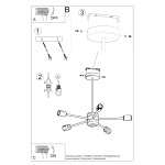 Żyrandol LANGO 5 czarny SL.1022 SOLLUX LIGHTING