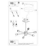 Żyrandol LANGO 6 czarny SL.1023 SOLLUX LIGHTING