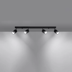 Plafon NERO 4 czarny/chrom SL.1067 SOLLUX LIGHTING