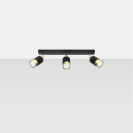 Plafon NERO 3 czarny/złoty SL.1071 SOLLUX LIGHTING