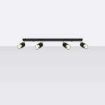 Plafon NERO 4 czarny/złoty SL.1072 SOLLUX LIGHTING