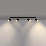 Plafon NERO 4 czarny/złoty SL.1072 SOLLUX LIGHTING