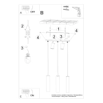 Lampa wisząca RING 3 czarny SL.1099 SOLLUX LIGHTING