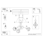 Żyrandol ARTEMIS 3S czarny SL.1109 SOLLUX LIGHTING