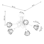 Żyrandol ARTEMIS 5S czarny SL.1110 SOLLUX LIGHTING