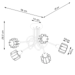 Żyrandol BELUCI 5S czarny SL.1119 SOLLUX LIGHTING