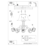 Żyrandol BELUCI 5S czarny SL.1119 SOLLUX LIGHTING
