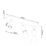 Plafon FORNES 3 czarny SL.1122 SOLLUX LIGHTING