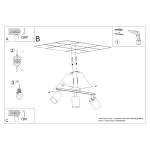 Plafon LEMMI 3 czarny SL.1128 SOLLUX LIGHTING
