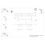Plafon SAVAR 2 czarny SL.1130 SOLLUX LIGHTING