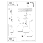 Żyrandol ALINO 3 czarny SL.1140 SOLLUX LIGHTING