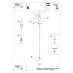 Lampa wisząca ALINO 1 czarna SL.1141 SOLLUX LIGHTING
