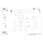 Żyrandol FILLAN 3 czarny SL.1144 SOLLUX LIGHTING
