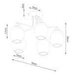 Żyrandol FILLAN 5 czarny SL.1145 SOLLUX LIGHTING