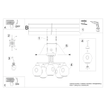 Żyrandol FILLAN 5 czarny SL.1145 SOLLUX LIGHTING
