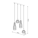 Lampa wisząca SUBA 4L czarna SL.1167 SOLLUX LIGHTING