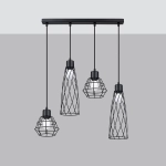 Lampa wisząca SUBA 4L czarna SL.1167 SOLLUX LIGHTING