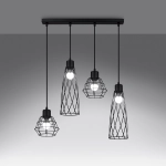 Lampa wisząca SUBA 4L czarna SL.1167 SOLLUX LIGHTING